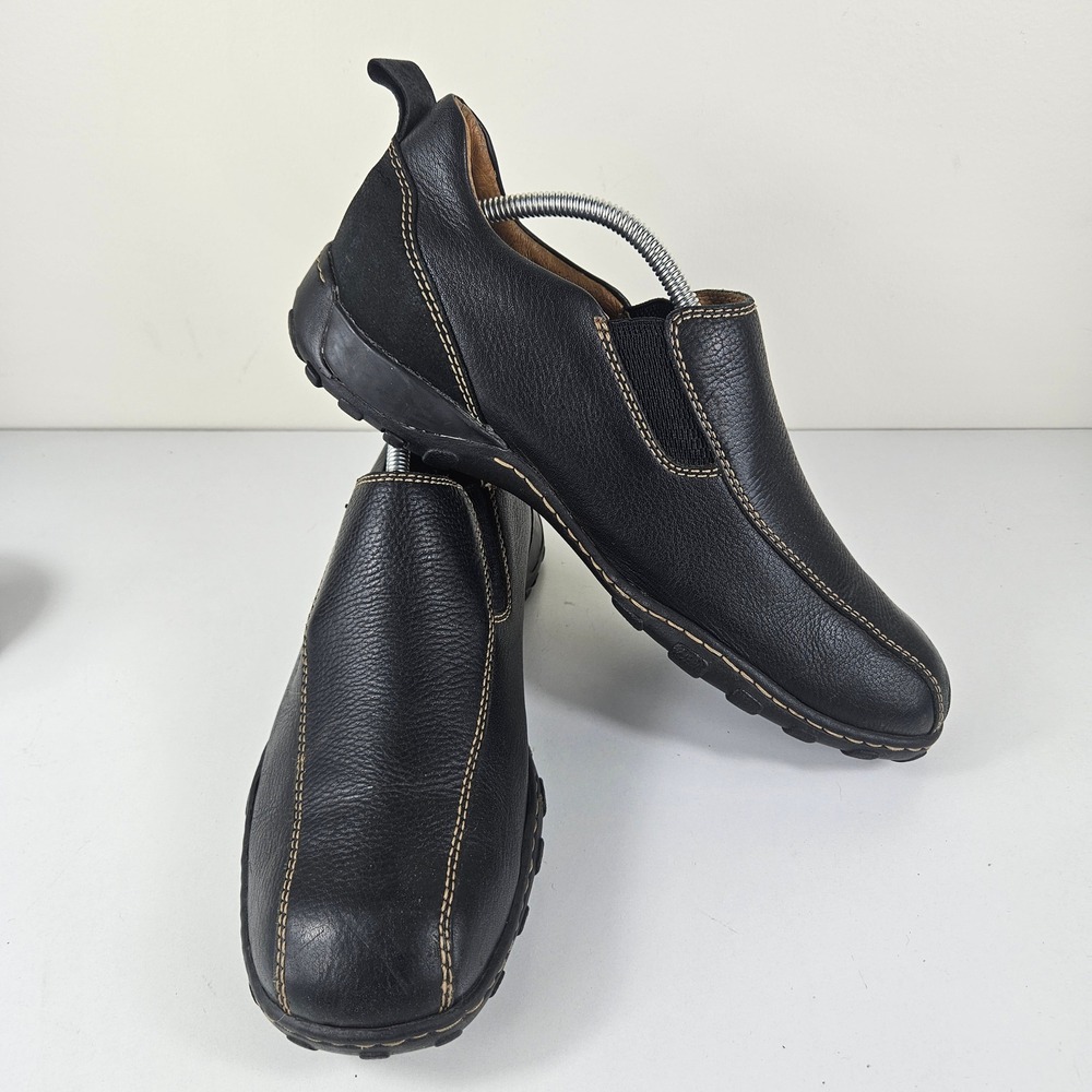 Born Harrison Slip On Loafers Mens 10.5 Black Leather Comfort Shoes